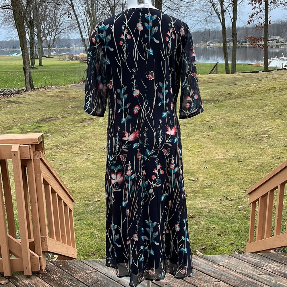 Floral & butterfly boho midi dress L - Picture 4 of 12